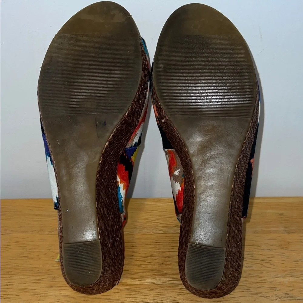 Mootsies Tootsies Moloker Multicolor Wedge Sandals 031026 Size 9M